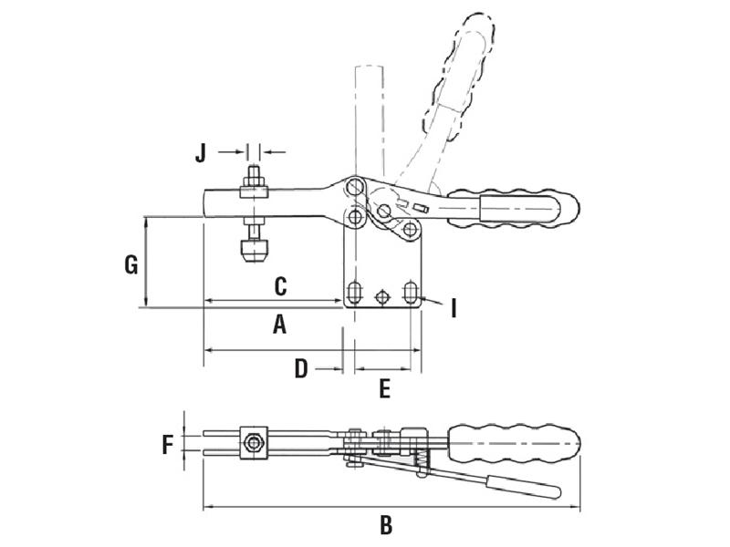 Horizontal Positive Locking Clamps Locking Clamps Manual Toggle